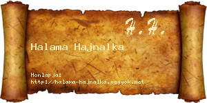 Halama Hajnalka névjegykártya